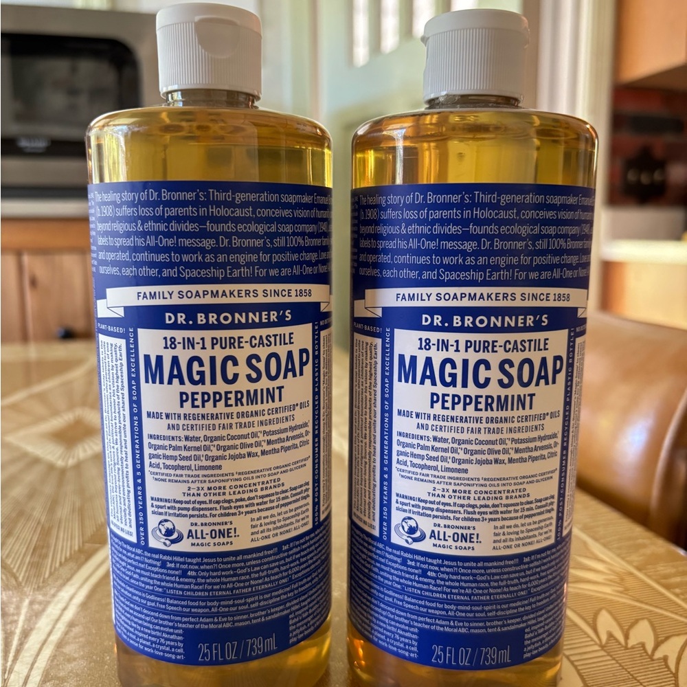 Two New 25 oz. Bottles of Dr. Bronner Peppermint Magic Soap